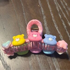 Pink Care Bears Resin Hair Claw with Pastel Bears